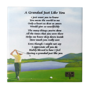 Azulejo De Cerâmica Poema do Grandad - golfe
