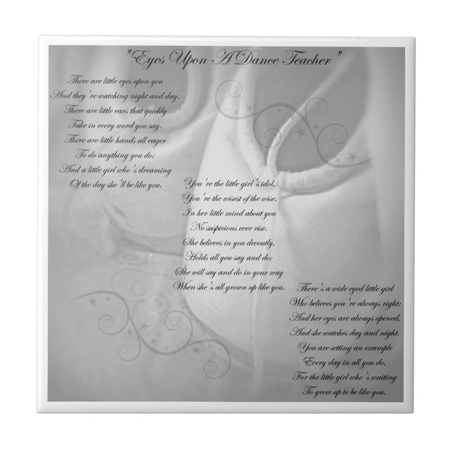 Azulejo De Cerâmica Poema do professor da dança (Frente)