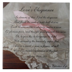 Azulejo De Cerâmica Poema do Victorian - do "a eloquência amor" (1900