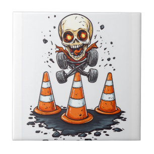 Azulejo De Cerâmica Pogo Bones � Esqueleto Louco em Movimento