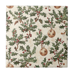 Azulejo De Cerâmica Poinsettia Padrão Floral de Natal (6)