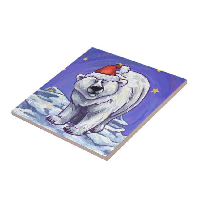 Azulejo De Cerâmica Polar Bear Natal (Lateral)