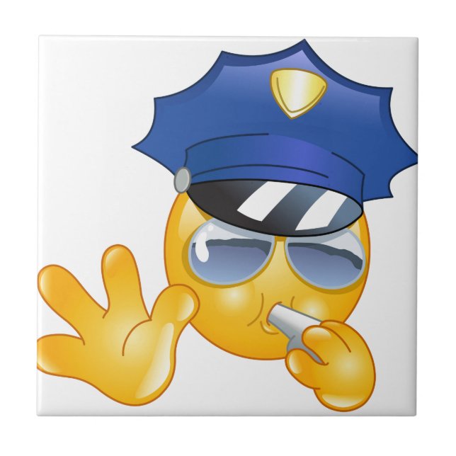Azulejo De Cerâmica polícia emoji (Frente)