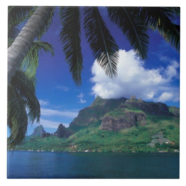 Azulejo De Cerâmica Polinésia Francesa, Moorea. Cooks Bay.Verde (Frente)