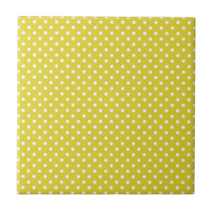 Azulejo De Cerâmica Polkadot Amarelo e Branco