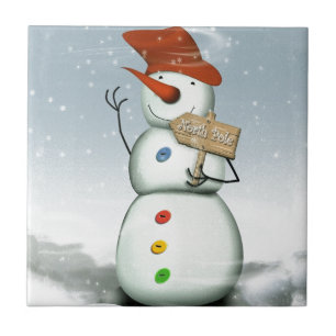 Azulejo De Cerâmica Polo Norte Snowman