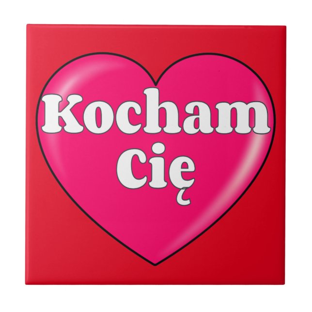 Azulejo De Cerâmica Polonês - Eu te amo (Frente)