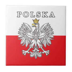 Azulejo De Cerâmica Polska Com Águia Polonesa