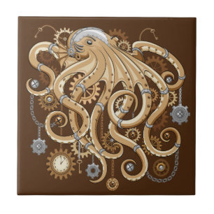 Azulejo De Cerâmica Polvo Steampunk Retro Fantasia Mecânica