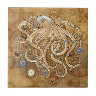 Azulejo De Cerâmica Polvo Steampunk Retro Fantasia Mecânica