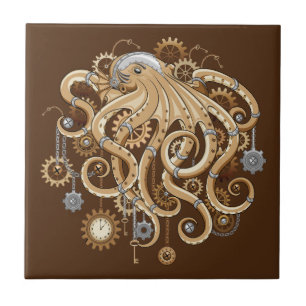 Azulejo De Cerâmica Polvo Steampunk Retro Fantasia Mecânica