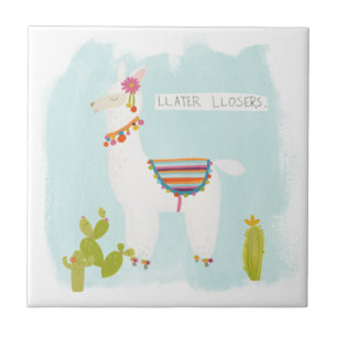 Azulejo De Cerâmica Pom Pom Llama Rama - Llater Llosers