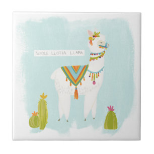 Azulejo De Cerâmica Pom Pom Llama Rama - Lotta Llama Inteira