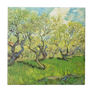 Azulejo De Cerâmica Pomar em Flor por Vincent van Gogh