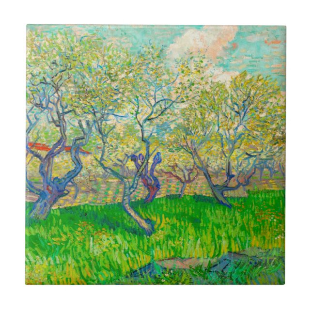 Azulejo De Cerâmica Pomar Vincent van Gogh em Blossom (Frente)