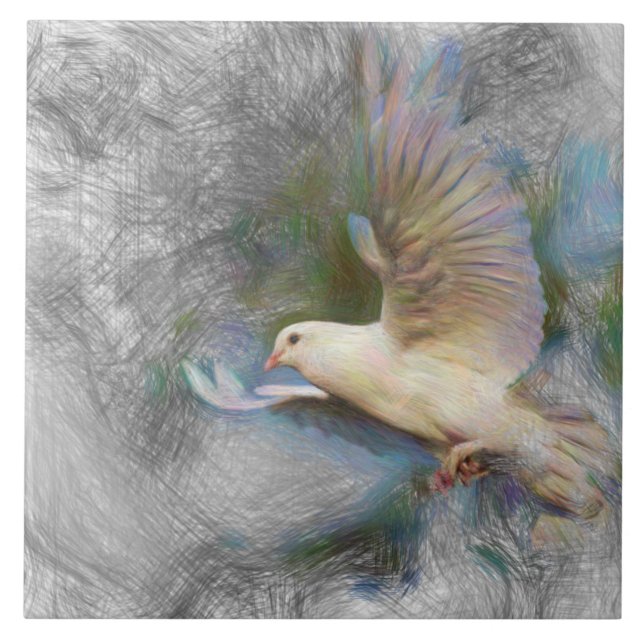 Azulejo De Cerâmica pomba artística do animal (Frente)