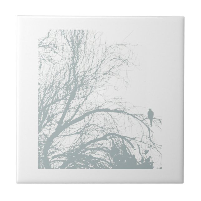 AZULEJO DE CERÂMICA  POMBA SOLITÁRIA, AQUA (Frente)