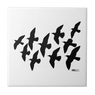 Azulejo De Cerâmica Pombos de Voo Voadores