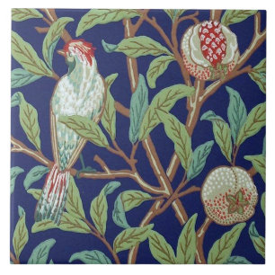 Azulejo De Cerâmica Pomegranate e Little Bird, William Morris