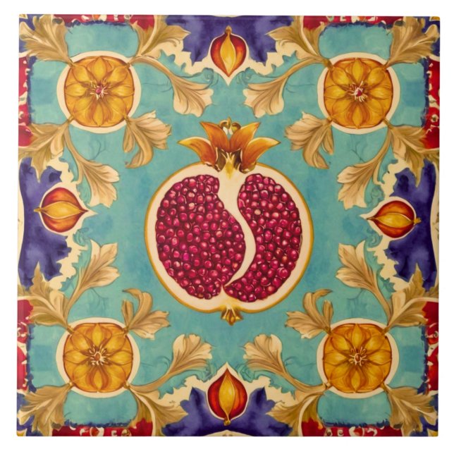 Azulejo De Cerâmica Pomegranate Love (Frente)