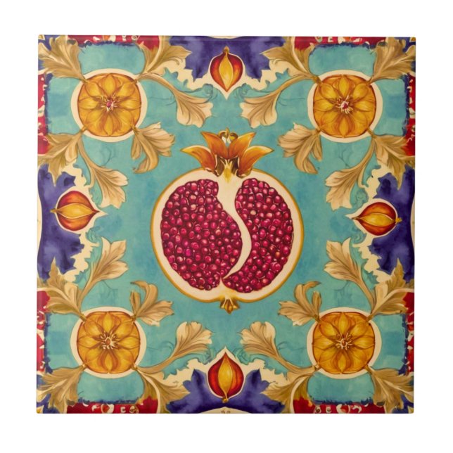 Azulejo De Cerâmica Pomegranate Love (Frente)