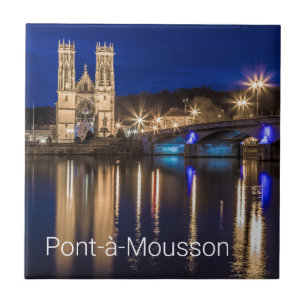 Azulejo De Cerâmica Pont a Mousson Panorama com Moselle Souvenir