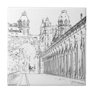 Azulejo De Cerâmica Pont de Bir-Hakeim - Paris, França