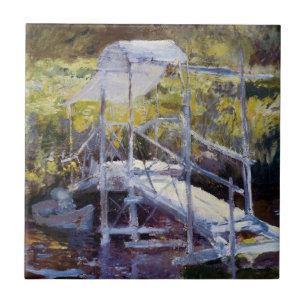 Azulejo De Cerâmica Ponte branca por John Twachtman