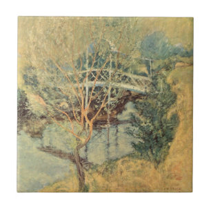 Azulejo De Cerâmica Ponte Branca por Twachtman, Impressionismo Vintage