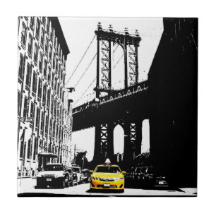 Azulejo De Cerâmica Ponte Brooklyn Nova Iorque Ny Nyc Yellow Taxi
