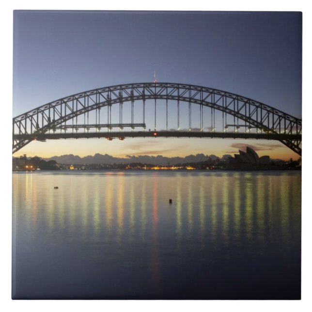 Azulejo De Cerâmica Ponte da Baía de Sydney e Casa da Ópera de Sydney  (Frente)