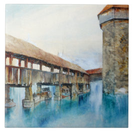 Azulejo De Cerâmica Ponte da Capela em Luzerna (Suiça)