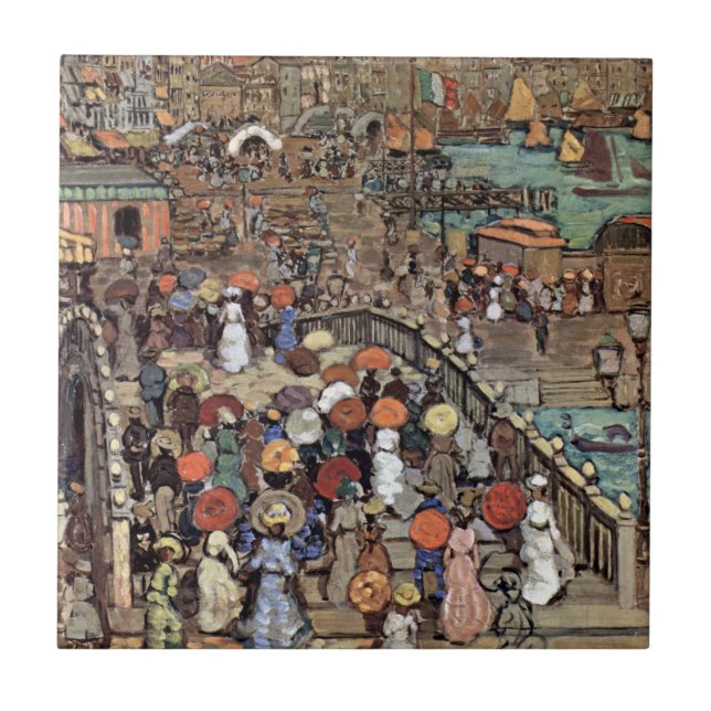 Azulejo De Cerâmica Ponte Della Paglia, Veneza por Maurice Prendergast (Frente)