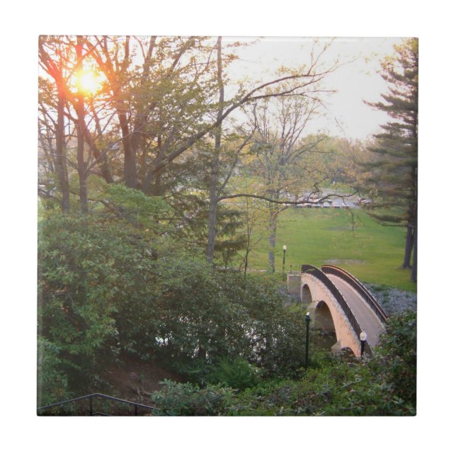 Azulejo De Cerâmica Ponte do Arco-íris Sunset no Grove City College (Frente)