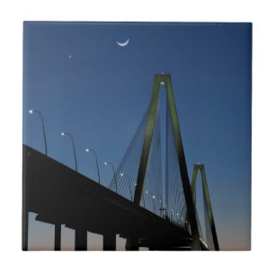 Azulejo De Cerâmica Ponte do Jr. de Arthur Ravenel no crepúsculo