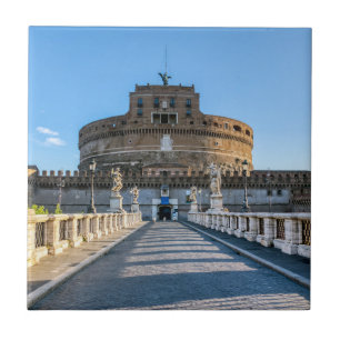Azulejo De Cerâmica Ponte e Castel Sant'Angelo - Roma, Itália