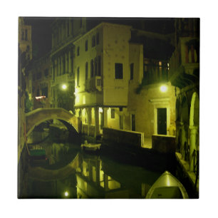 Azulejo De Cerâmica Ponte em Veneza noturna