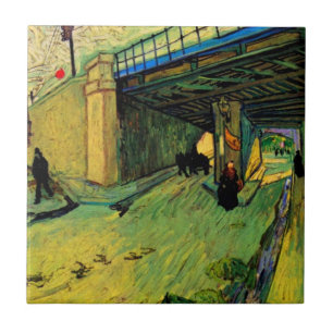 Azulejo De Cerâmica Ponte Ferroviária sobre Montmajour por Vincent van
