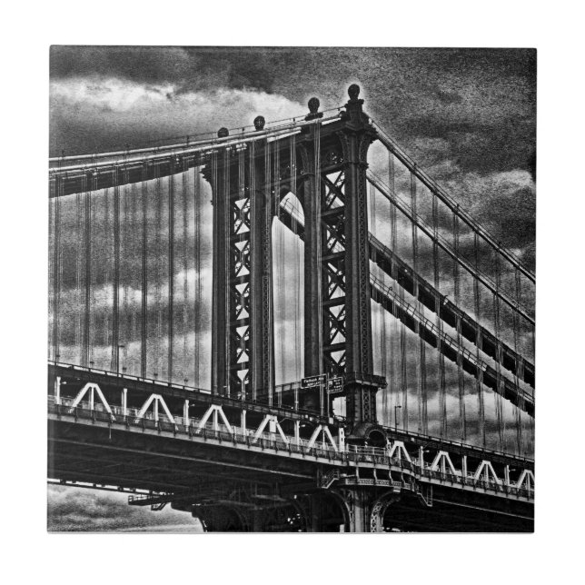 Azulejo De Cerâmica Ponte Manhattan da NYC BW A1 (Frente)