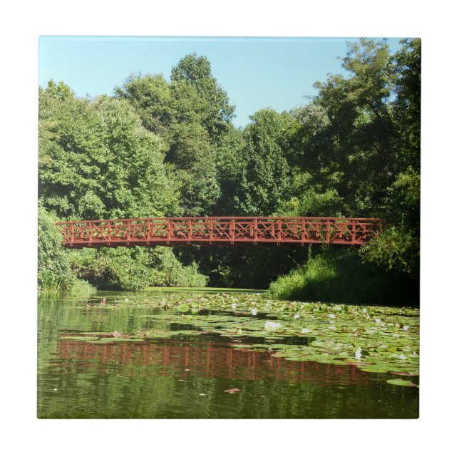 Azulejo De Cerâmica Ponte no lago Centenário na cidade de Ellicott (Frente)