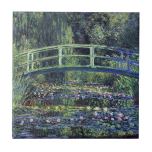 Azulejo De Cerâmica Ponte sobre Waterlily Pond por Claude Monet