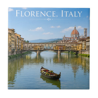 Azulejo De Cerâmica Ponte Vecchio Paisagem Urbana Romântica Arte