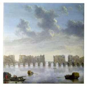 Azulejo De Cerâmica Ponte velha de Londres (óleo), c.1630