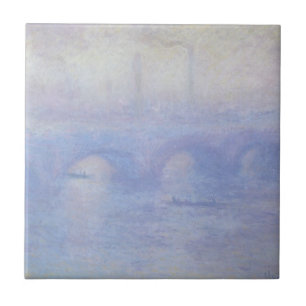 Azulejo De Cerâmica Ponte Waterloo, efeito úmido de Claude Monet