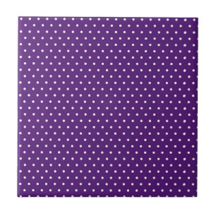 Azulejo De Cerâmica Ponto Branco Fundo Roxo Elegante Bolinhas