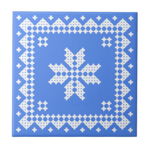 Azulejo De Cerâmica Ponto de cruz branco - você pode mudar o plano de