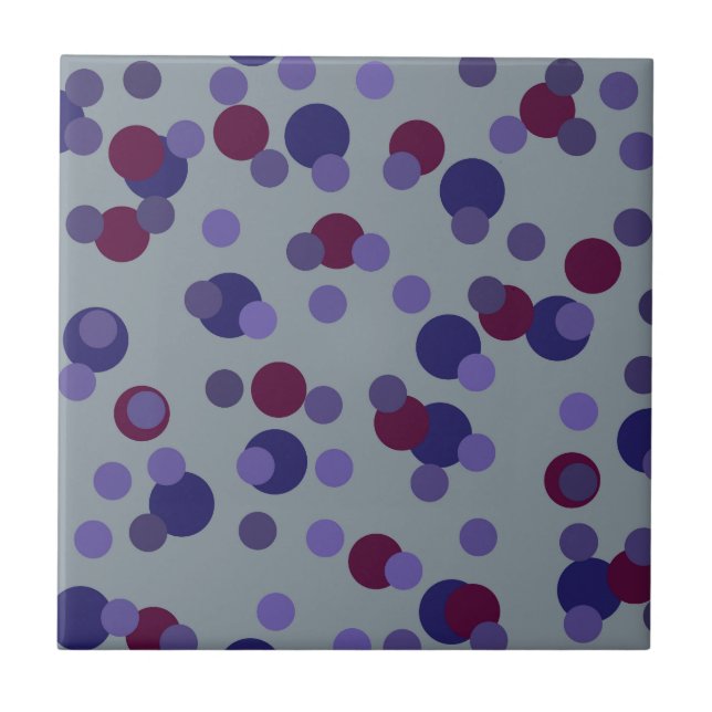 Azulejo De Cerâmica Pontos Berry, Violeta e Roxo (Frente)