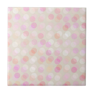 Azulejo De Cerâmica Pontos bolinhos rosa e pêssego