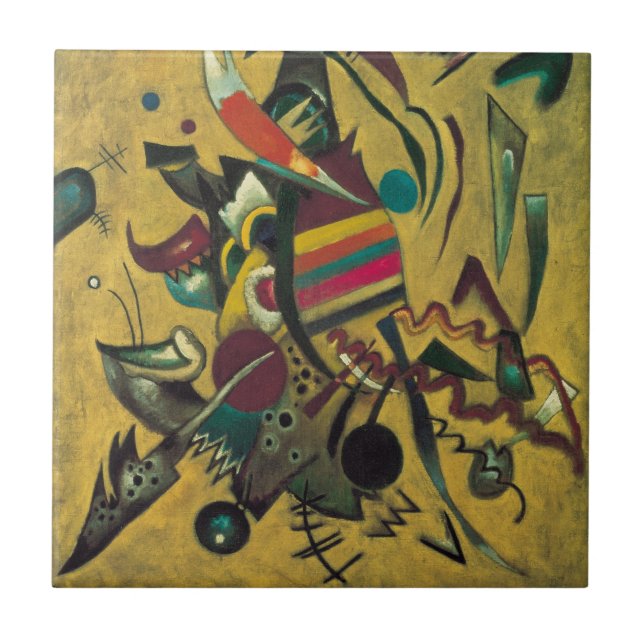 Azulejo De Cerâmica Pontos de Wassily Kandinsky, expressionismo veneno (Frente)