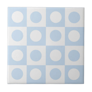 Azulejo De Cerâmica Pontos e quadrados Azul Pastel verificado